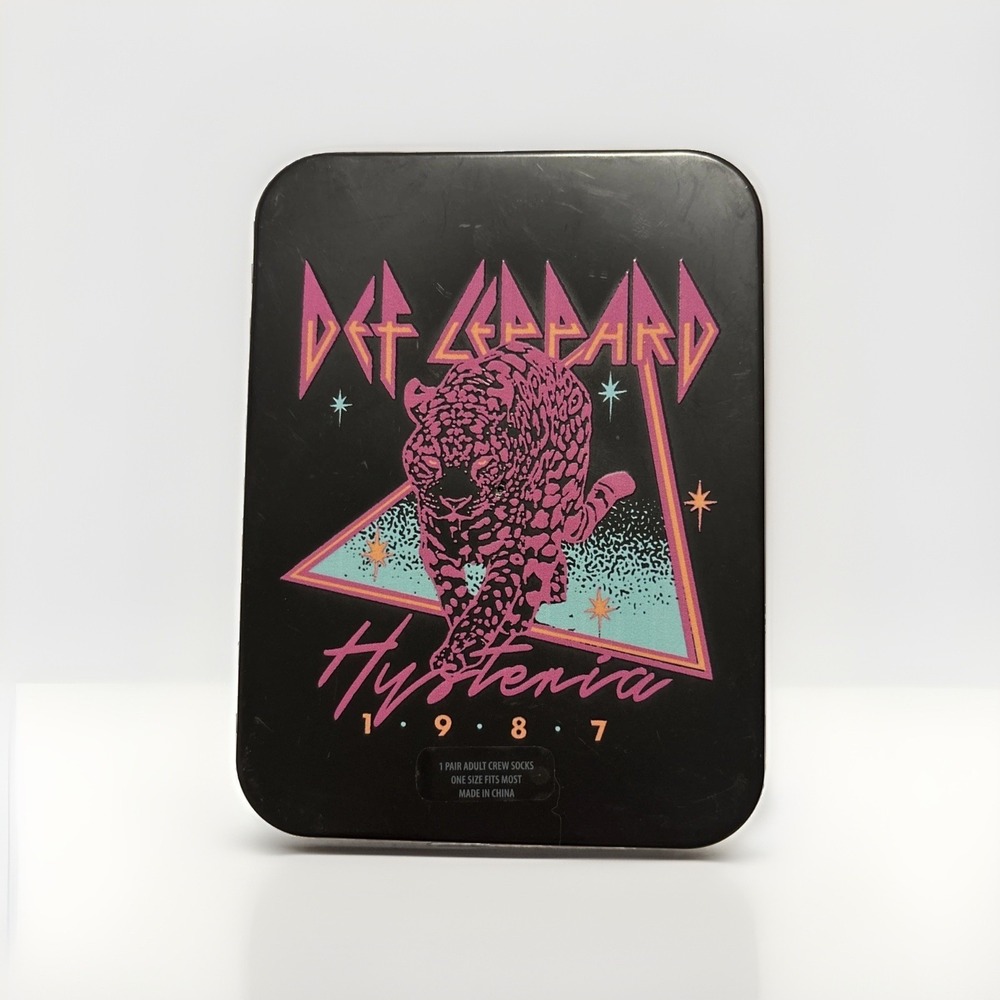 Def Leppard Crew Socks Collectible Box One Size 80s Hysteria 1987 Culture Fly